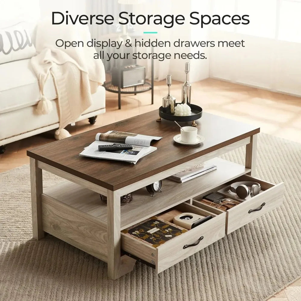 Farmhouse 3 Piece Coffee Table Set With Two End Tables