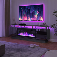 TAVATA Modern Wood Fireplace TV Stand With LED Electric Fireplace