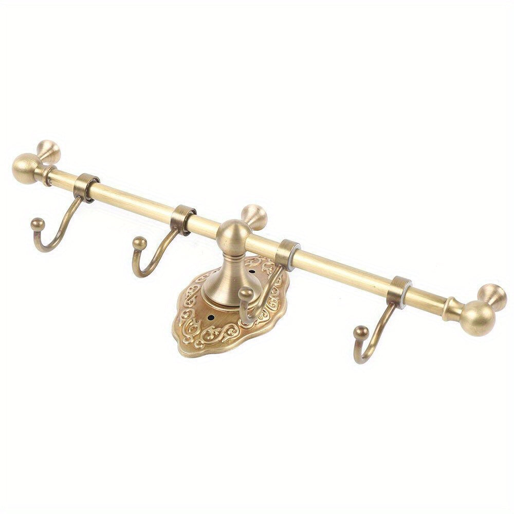 GDRASUYA Brass Wall Mounted Towel Bar Rack With Shelf Hooks