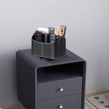 MILITWO 360 Degree Swivel Remote Holder Compartments PU Leather Organizer