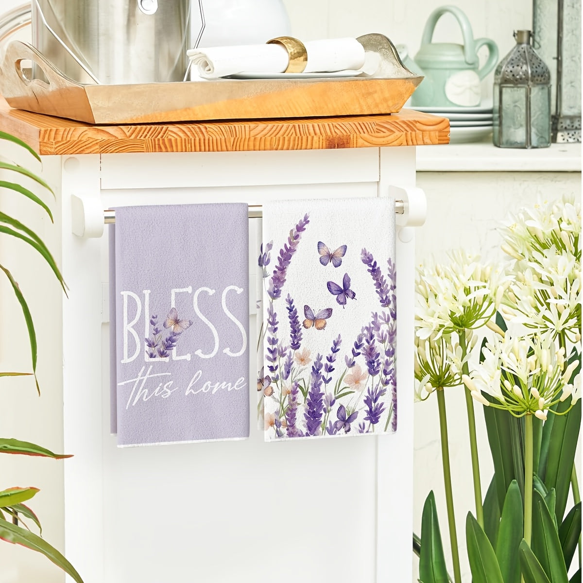 CMZLUMINEST Spring Kitchen Towels And Dishtowels With Floral Pattern