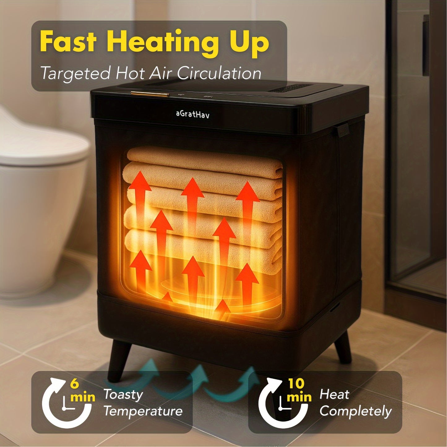 AGRATHAV Foldable Towel Warmer Bath Blanket Heater With Timer