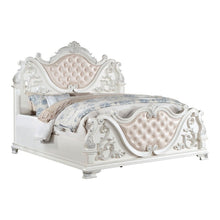 Vintage Tufted Leatherette Headboard Baroque Footboard Luxury Bed Frame