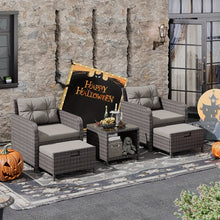 BIFANUO Balcony Furniture FivePiece Patio Conversation Set With Glass Table
