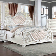 Vintage Tufted Leatherette Headboard Baroque Footboard Luxury Bed Frame