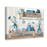 Rustic Wood Frame Canvas Art Please Seat Yourself Humorous Print