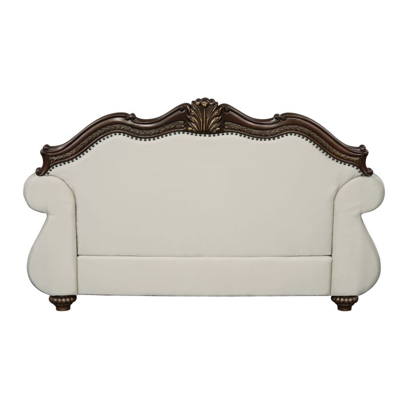 Button Tufted Loveseat With 3 Pillows And Sturdy Wood Frame