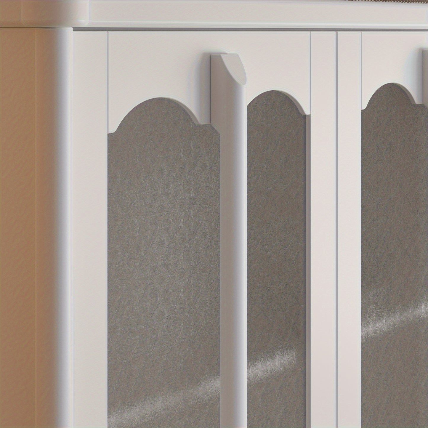 FUFU&GAGA Freestanding Bathroom Cabinet With Frosted Glass Doors