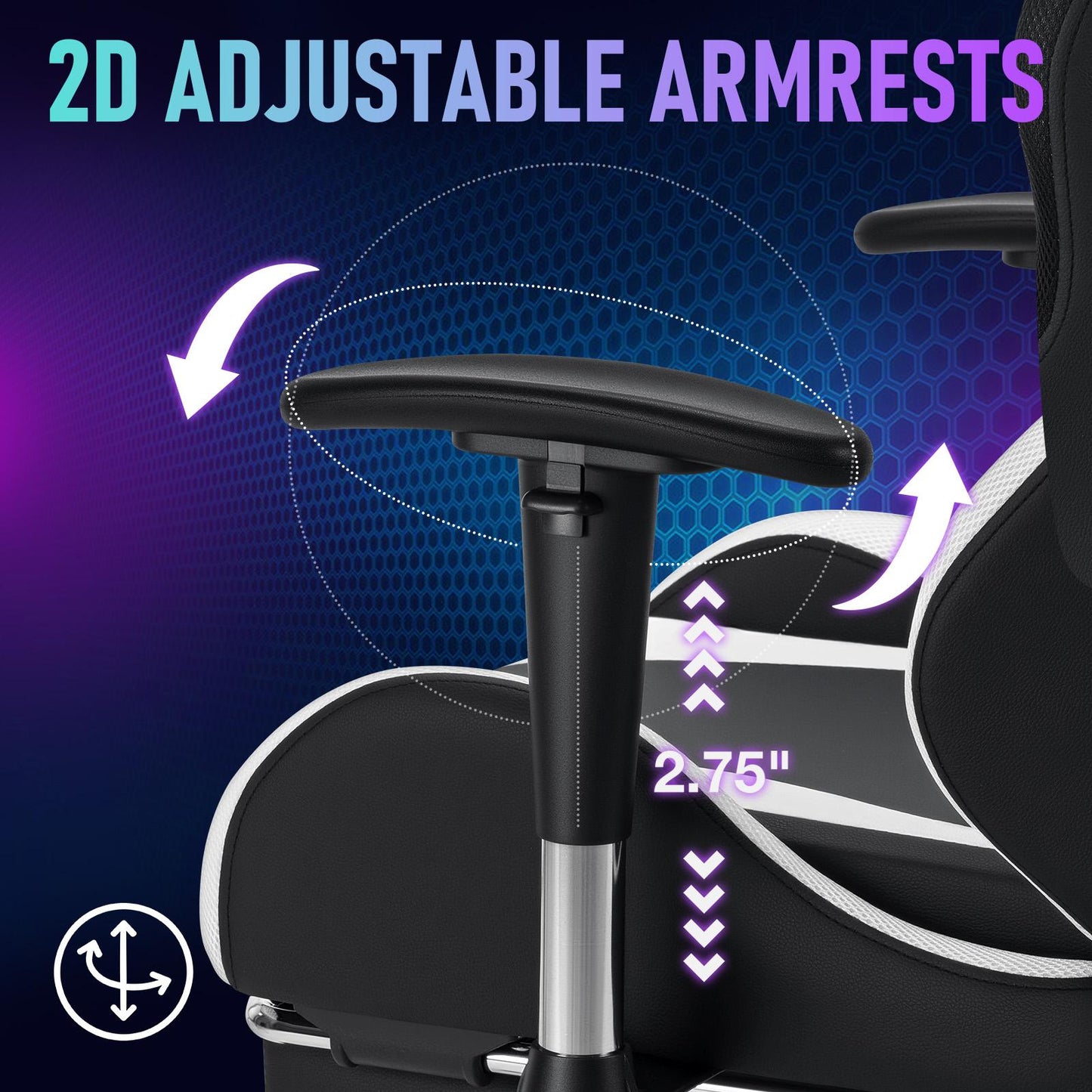 Gaming Chair With RGB Lights Ergonomic Gamer Chair With Footrest