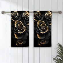 Roses Themed Hand Towels Set 2 Pieces for Bathroom Decor
