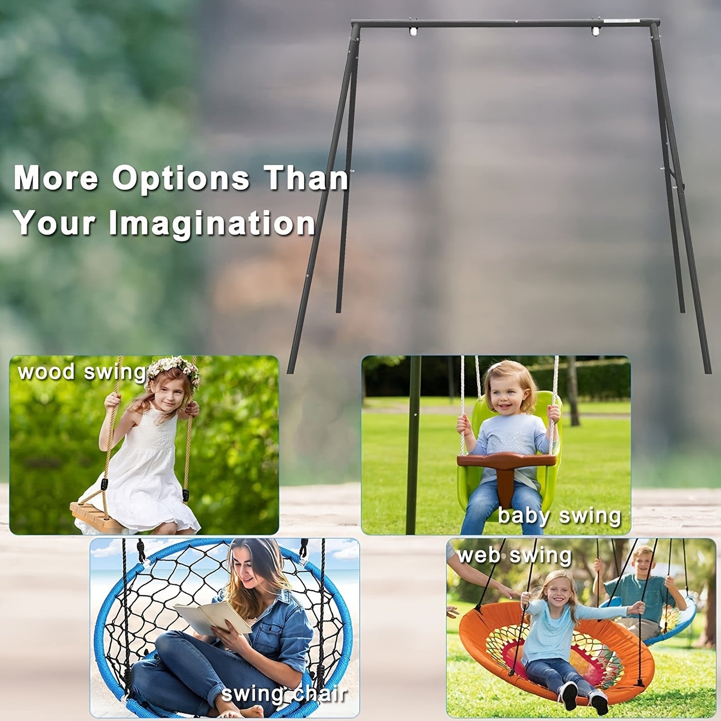 HISHINE Heavy Duty Steel Swing Stand With Ground Pegs