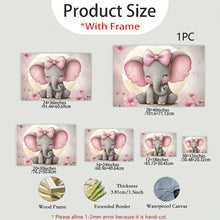 Baby Elephant With Big Ears Wooden Framed Canvas Wall Art