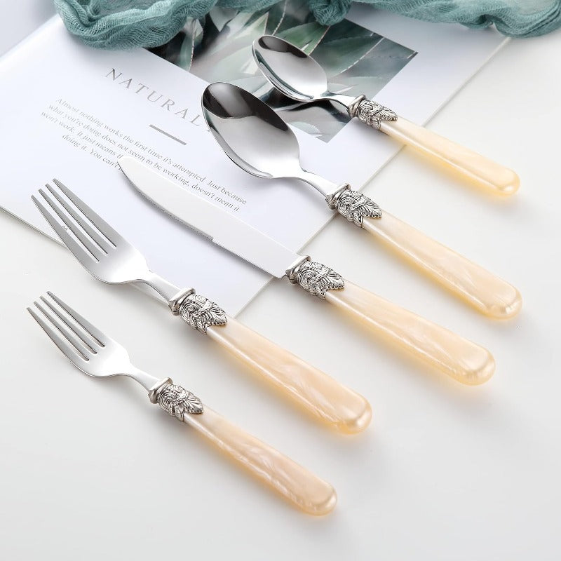 Reverie Stainless Steel Vintage Flatware Set Dishwasher Safe