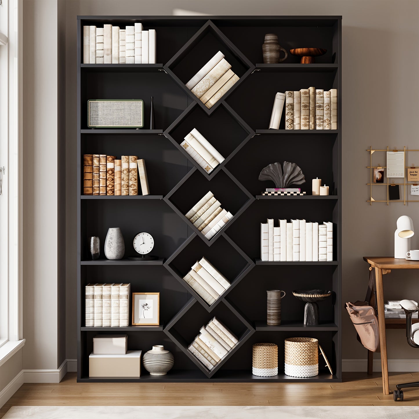 Six Tier Bookshelf Bookcase For Living Room Home Office Library