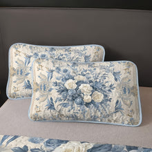 Flower Design Quilt Set Hypoallergenic Breathable All Seasons Lightweight Bedding
