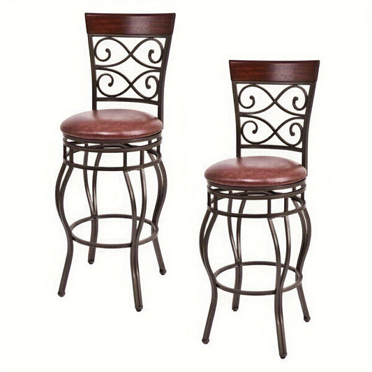 Costway Vintage Swivel Bar Stools Set With Padding