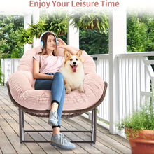 HOMEFUN Papasan Rocking Chair Outdoor Royal Rattan Cushion Two Pack