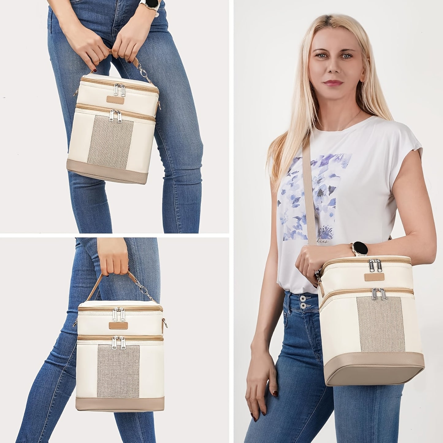 Insulated Breastmilk Cooler Bag For Six Bottles And Snacks