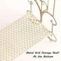 Three Tier Metal Freestanding Towel Rack With Shelf For Bathroom