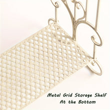 Three Tier Metal Freestanding Towel Rack With Shelf For Bathroom