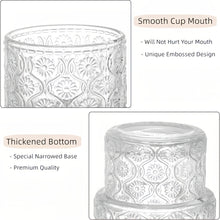 FGFW Embossed Crabapple Flower Glass Cup Stackable Reusable