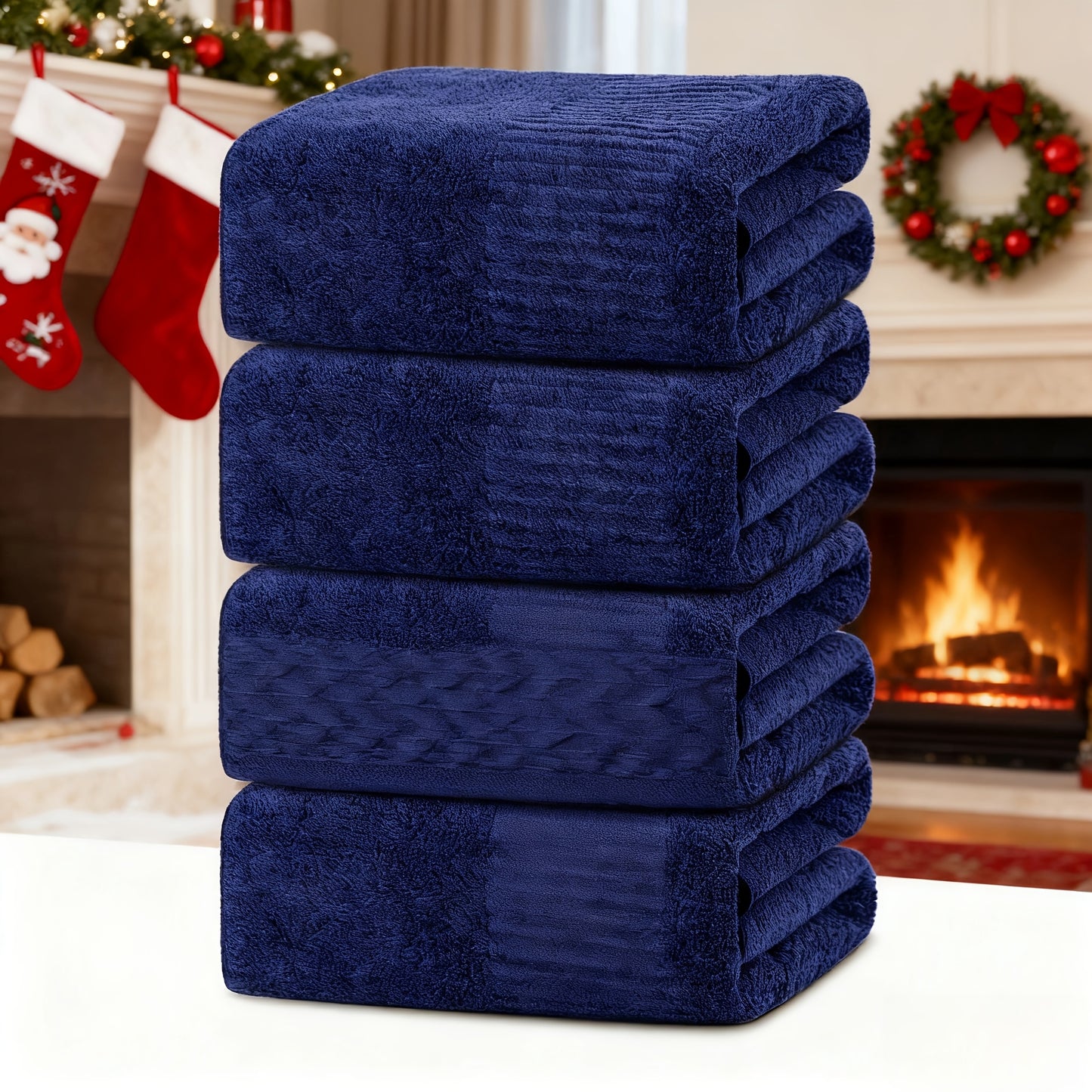 SEISSO 4-Pack Luxury Bath Towels Ultra Soft Quick Dry