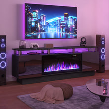 TAVATA Modern Wood Fireplace TV Stand With LED Electric Fireplace