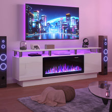 TAVATA Modern Wood Fireplace TV Stand With LED Electric Fireplace