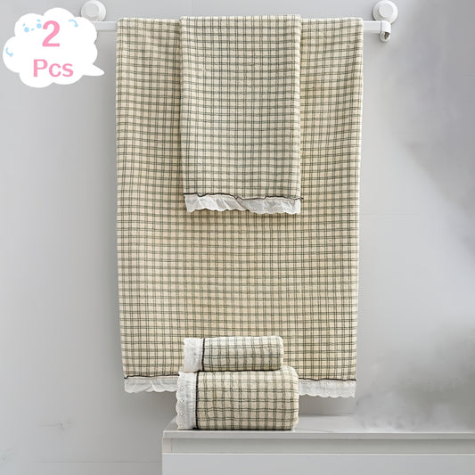 Vintage Country Style Towel And Bath Sheet Set With Floral Embroidery