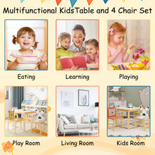 Kids Table And Chair Set With Animal Theme Wood Furniture