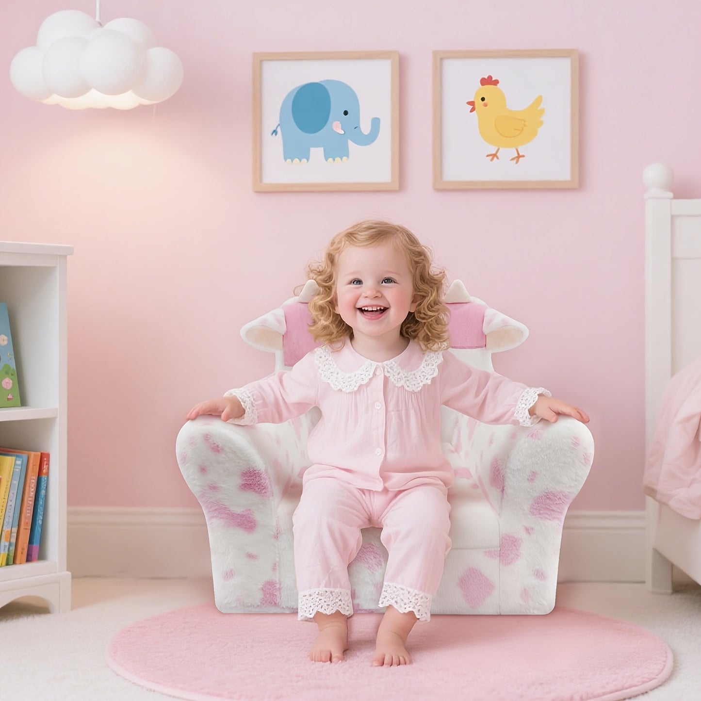 Kids Memory Foam Lounger Sofa With Machine Washable Cover