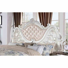 Vintage Tufted Leatherette Headboard Baroque Footboard Luxury Bed Frame