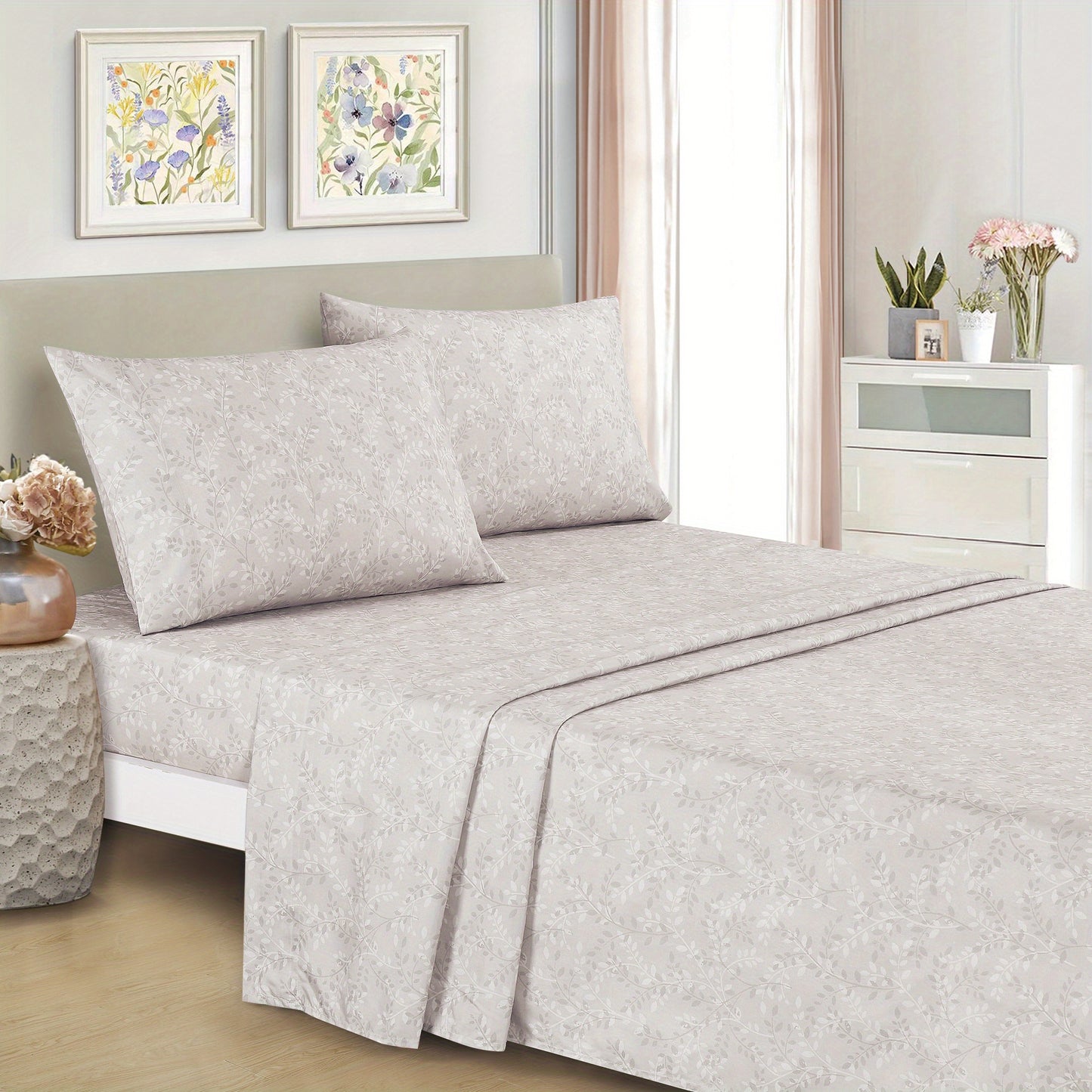 Floral Bed In Bag 7 Piece Premium Comforter Sheet Set