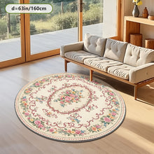 ZULIDA 2D Round Floral Carpet Polyester Machine Washable
