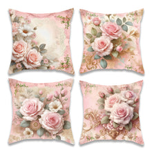 Luxurious French Floral Velvet Pillow Victorian Style With Zipper Washable