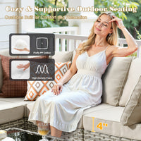HOOOWOOO Outdoor Patio Furniture Set Wicker Sectional Sofa Swivel Chairs