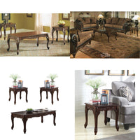 GINOST Wood Coffee And End Table Set With MDF Frame
