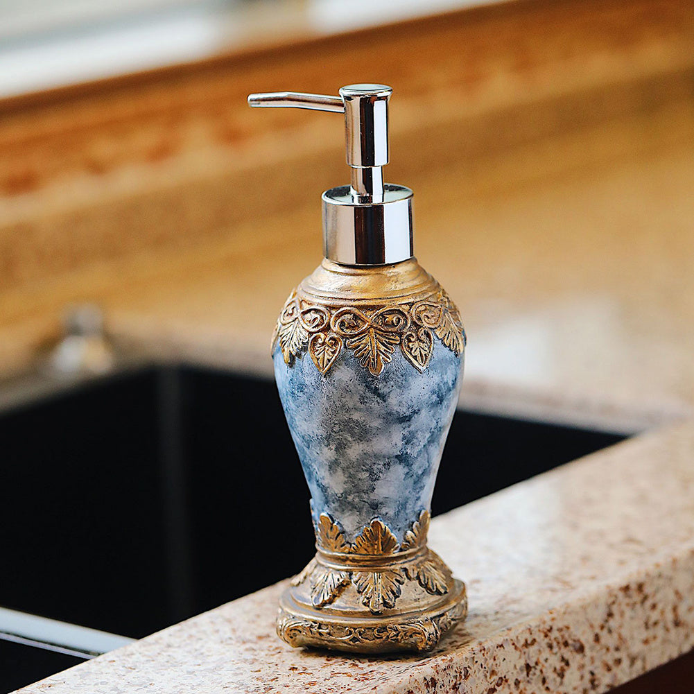 Retro Agate Bottles Dispenser With Rustproof Pump For Oils