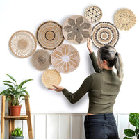Artisire Boho Woven Wall Basket Decor Handmade Hanging Wall Art