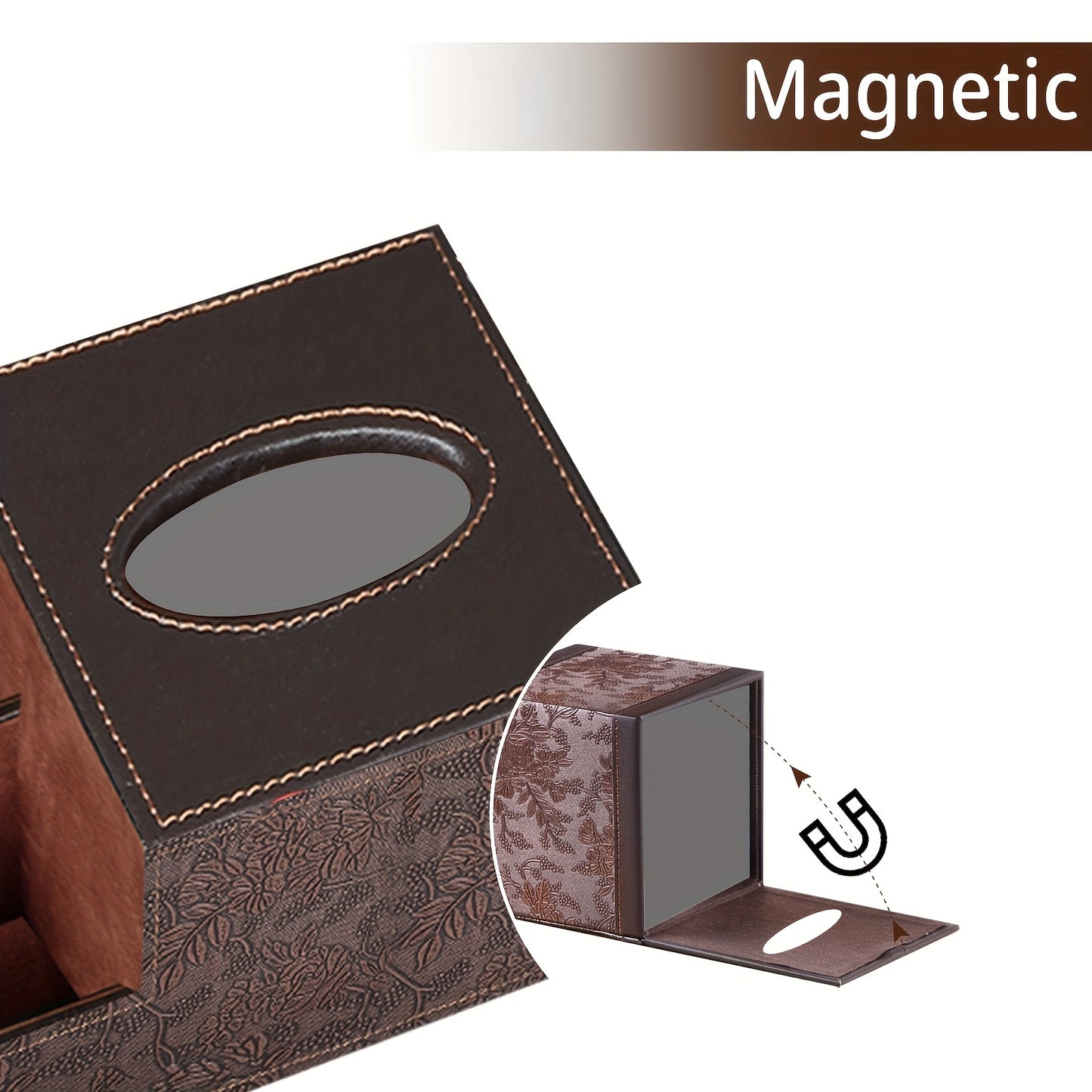 MILITWO Multifunctional PU Leather Napkin Box And Remote Holder