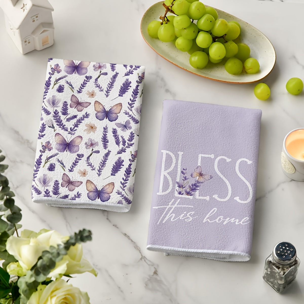 CMZLUMINEST Spring Kitchen Towels And Dishtowels With Floral Pattern