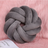 Handmade Woven Round Knot Lumbar Pillow Decorative Cushion