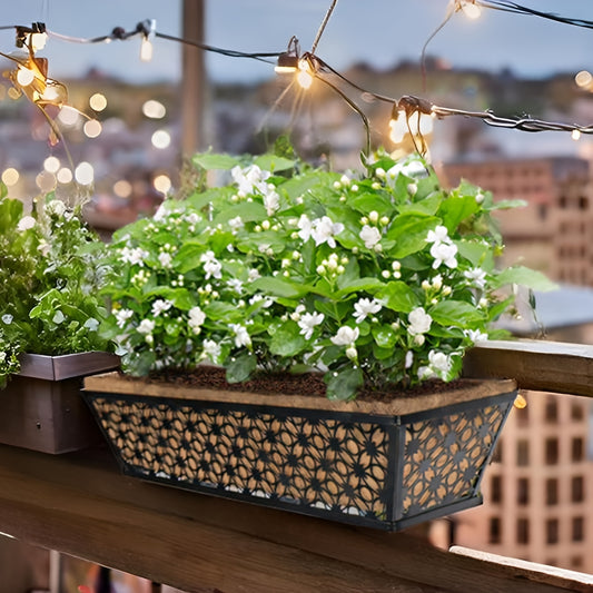 Balcony Railing Planters With Adjustable Bracket And Coco Liner
