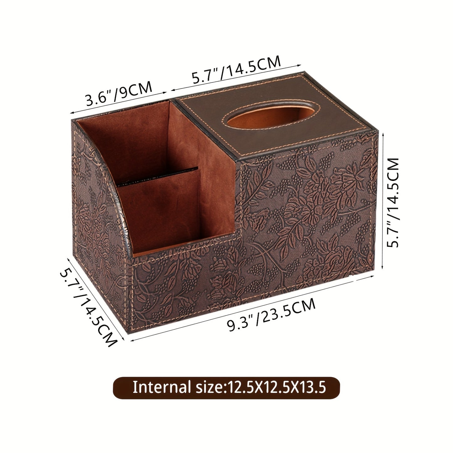MILITWO Multifunctional PU Leather Napkin Box And Remote Holder