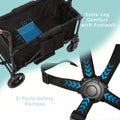 Foldable Luxury Stroller Wagon With Adjustable Canopy For Two Kids