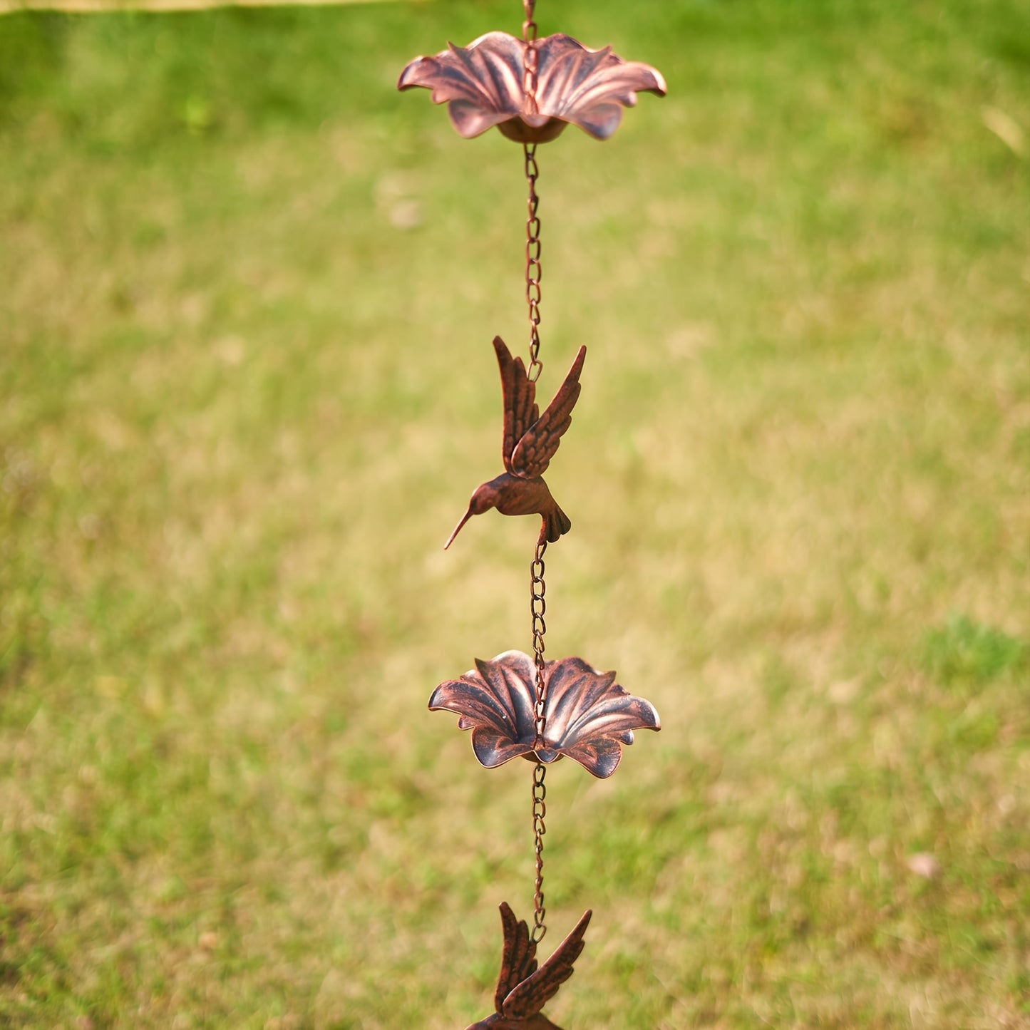 Metal Hummingbird Rain Chain for Durable Outdoor Garden Decor