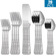 Stainless Steel 20 Piece Cutlery Set Fork Knife Spoon Kitchen Utensils