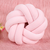 Handmade Woven Round Knot Lumbar Pillow Decorative Cushion