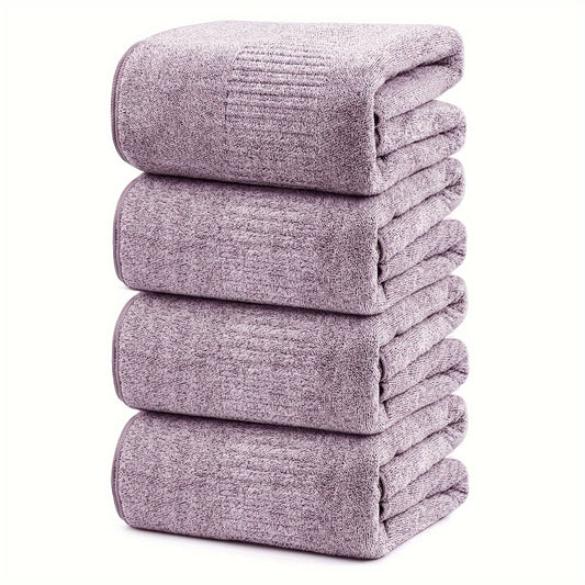 Bamboo Fiber Bath Towel Set 4 Pack Premium Soft Absorbent