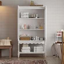 FUFU&GAGA Freestanding Bathroom Cabinet With Frosted Glass Doors